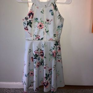 Crystal Doll Women’s Flower and Striped Dress